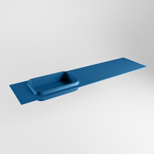 RIDGE Jeans solid surface inbouw / inleg wastafel 180cm. Positie wasbak links.
