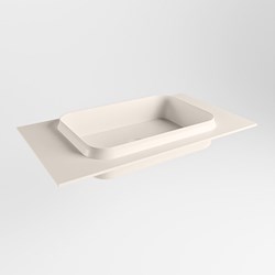 RIDGE Linen solid surface inbouw / inleg wastafel 80cm. Positie wasbak midden.