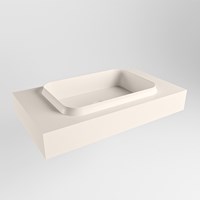 RIDGE Linen Lavabo mural solid surface 80cm. Position lavabo Centrée.