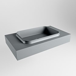 RIDGE Plata Lavabo mural solid surface 80cm. Position lavabo Centrée.