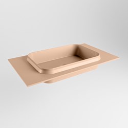 RIDGE Rosee solid surface inbouw / inleg wastafel 80cm. Positie wasbak midden.