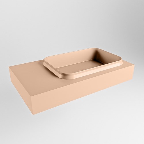 RIDGE Rosee Lavabo mural solid surface 80cm. Position lavabo Droite.