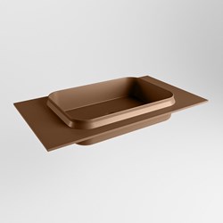 RIDGE Rust solid surface inbouw / inleg wastafel 80cm. Positie wasbak midden.