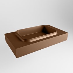 RIDGE Rust Lavabo mural solid surface 80cm. Position lavabo Centrée.
