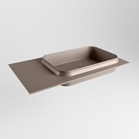 RIDGE Smoke Einbauwaschbecken aus solid surface (mineralwerkstoff) 80cm. Waschbeckenposition Rechts.