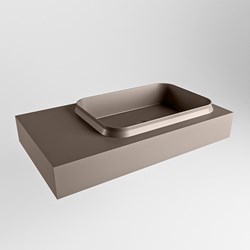 RIDGE Smoke Lavabo mural solid surface 80cm. Position lavabo Droite.