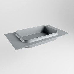 RIDGE Plata solid surface inbouw / inleg wastafel 80cm. Positie wasbak midden.