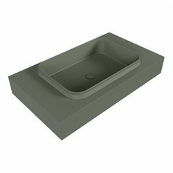 RIDGE Army Lavabo sospeso à parete solid surface 80cm. Posizione lavabo Centro.