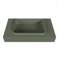 RIDGE Army Lavabo suspendido de solid surface 80cm. Posición del fregadero Centro borde de 12cm de alto.-2