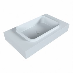 RIDGE Clay Lavabo sospeso à parete solid surface 80cm. Posizione lavabo Centro.