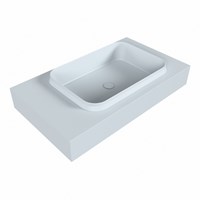 RIDGE Clay Lavabo sospeso à parete solid surface 80cm. Posizione lavabo Destra.