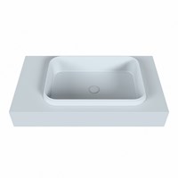 RIDGE Clay Lavabo sospeso à parete solid surface 80cm. Posizione lavabo Destra.-2