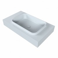 RIDGE Clay Lavabo sospeso à parete solid surface 80cm. Posizione lavabo Destra.-3