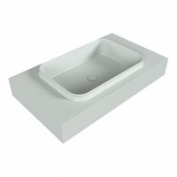 RIDGE Greey Lavabo sospeso à parete solid surface 80cm. Posizione lavabo Centro.