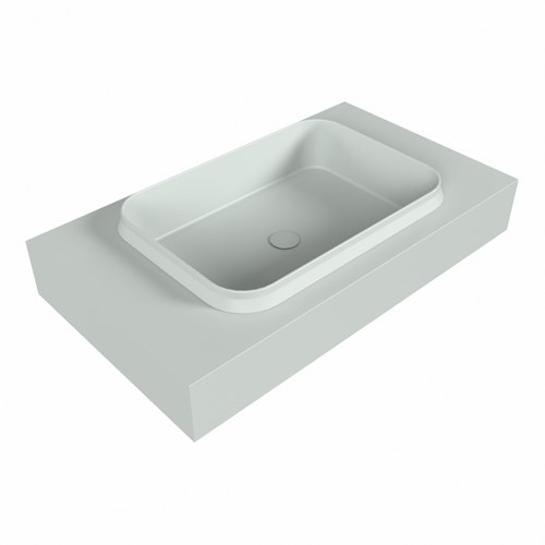 RIDGE Greey Lavabo sospeso à parete solid surface 80cm. Posizione lavabo Centro.