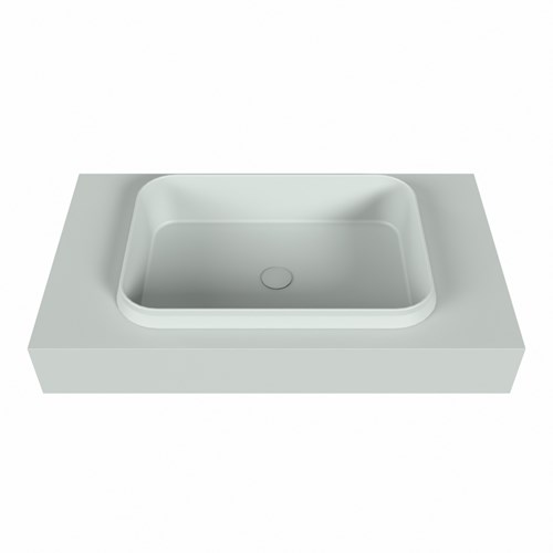 RIDGE Greey Lavabo sospeso à parete solid surface 80cm. Posizione lavabo Centro.-2