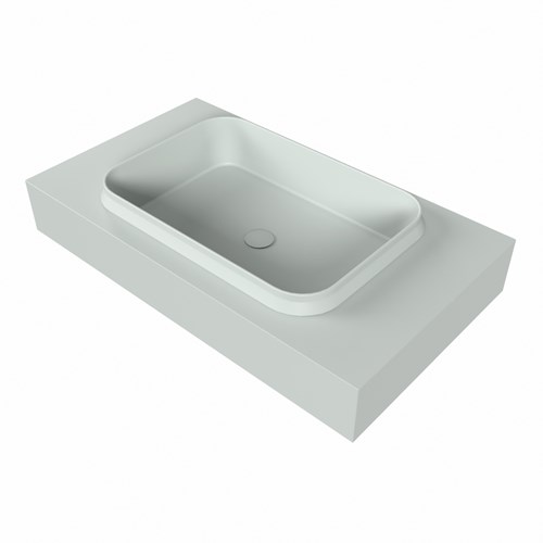 RIDGE Greey Lavabo sospeso à parete solid surface 80cm. Posizione lavabo Centro.-3