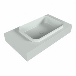 RIDGE Greey Lavabo suspendido de solid surface 80cm. Posición del fregadero Derecho borde de 12cm de alto.