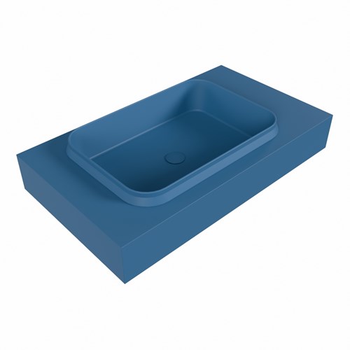 RIDGE Jeans Lavabo sospeso à parete solid surface 80cm. Posizione lavabo Sinistra.