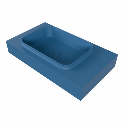 RIDGE Jeans Lavabo sospeso à parete solid surface 80cm. Posizione lavabo Sinistra.-3