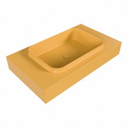 RIDGE Ocher Lavabo sospeso à parete solid surface 80cm. Posizione lavabo Centro.