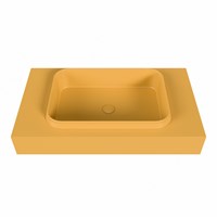 RIDGE Ocher Lavabo suspendido de solid surface 80cm. Posición del fregadero Centro borde de 12cm de alto.-2