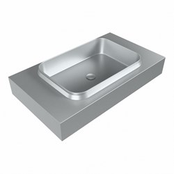 RIDGE Plata Lavabo sospeso à parete solid surface 80cm. Posizione lavabo Centro.