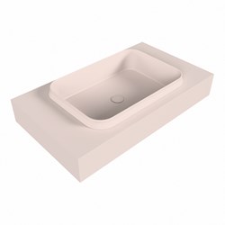 RIDGE Rosee Lavabo sospeso à parete solid surface 80cm. Posizione lavabo Centro.