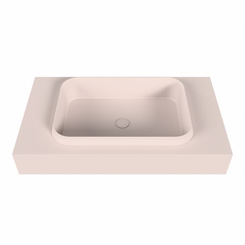 RIDGE Rosee vrijhangende solid surface wastafel 80cm. Positie wasbak midden.-2