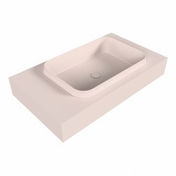RIDGE Rosee Lavabo sospeso à parete solid surface 80cm. Posizione lavabo Destra.