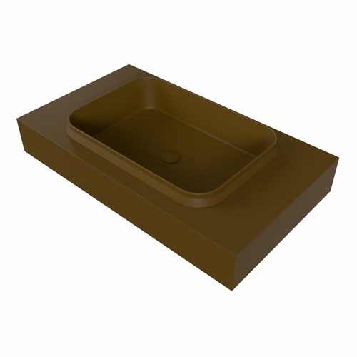 RIDGE Rust Wall-Hung Basin solid surface 80cm. Position basin Center.-3