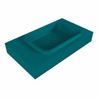 RIDGE Smag vrijhangende solid surface wastafel 80cm. Positie wasbak rechts.