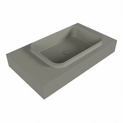 RIDGE Smoke Lavabo sospeso à parete solid surface 80cm. Posizione lavabo Destra.