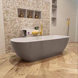 ROCK vasca da bagno indipendente 170x70cm colore Smoke / Talc.