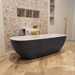 ROCK vasca da bagno indipendente 170x70cm colore Dark Grey / Talc.