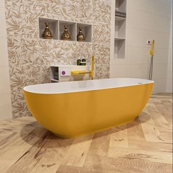 ROCK vasca da bagno indipendente 170x70cm colore Ocher / Talc.