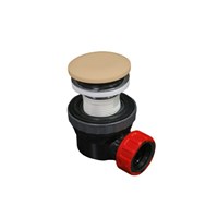 Ruimte besparende click sifon 6,7cm hoog Solid surface rond Sand