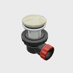 Siphon clic économiseur d'espace de 6.7ccm de hauteur en solid surface couleur Frappe.