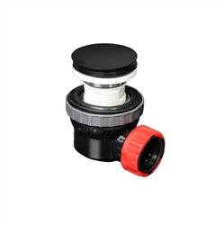 Space-saving click waste 6.7cm high solid surface color Black.