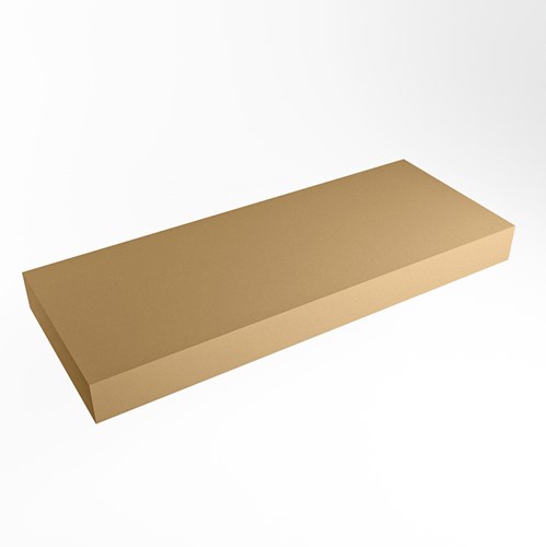 TOP 51 Oro vrijhangende solid surface module / planchet 131cm. Rand 12cm hoog. Blad geschikt voor waskom.