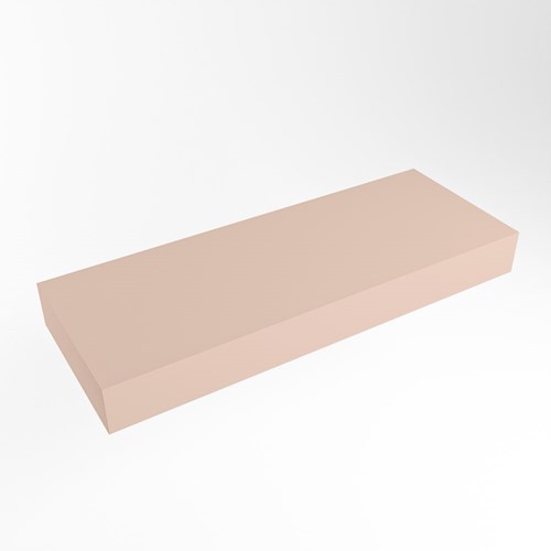TOP 30 Rosee vrijhangende solid surface module / planchet 111cm. Rand 12cm hoog. Blad geschikt voor waskom.