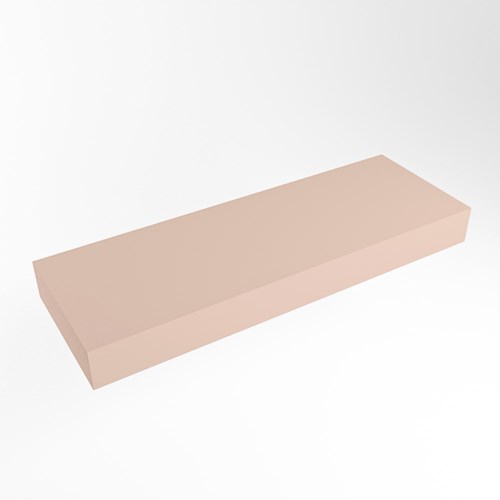 TOP 41 Rosee vrijhangende solid surface module / planchet 121cm. Rand 12cm hoog. Blad geschikt voor waskom.