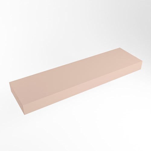 TOP 30 Rosee vrijhangende solid surface module / planchet 150cm. Rand 12cm hoog. Blad geschikt voor waskom.
