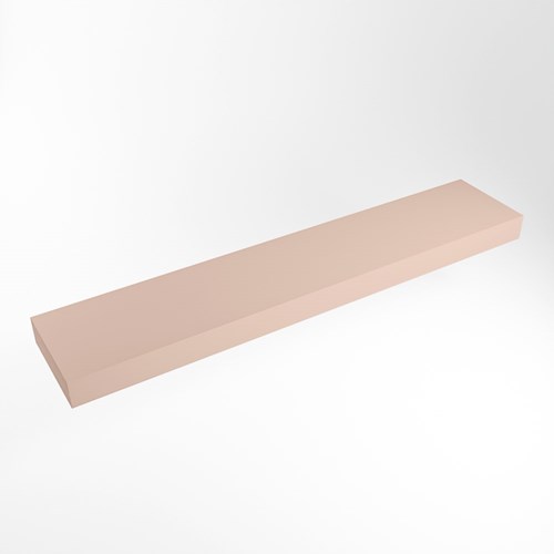 TOP 23 Rosee vrijhangende solid surface module / planchet 211cm. Rand 12cm hoog. Blad geschikt voor waskom.