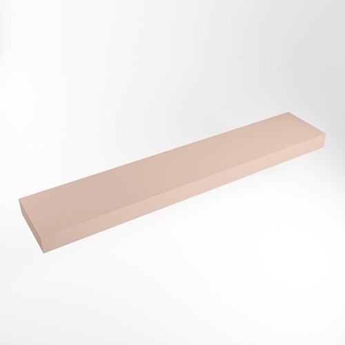 TOP 30 Rosee vrijhangende solid surface module / planchet 221cm. Rand 12cm hoog. Blad geschikt voor waskom.