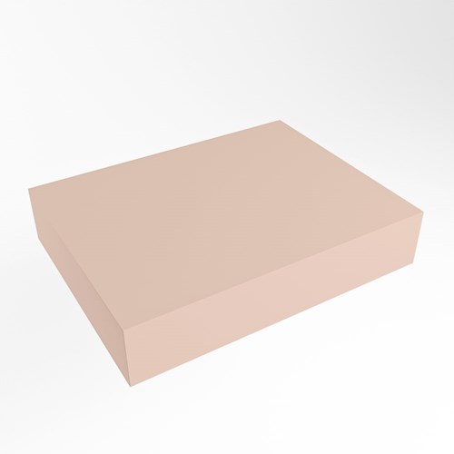 TOP 46 Rosee vrijhangende solid surface module / planchet 40cm. Dikte blad 12cm. Blad geschikt voor waskom.