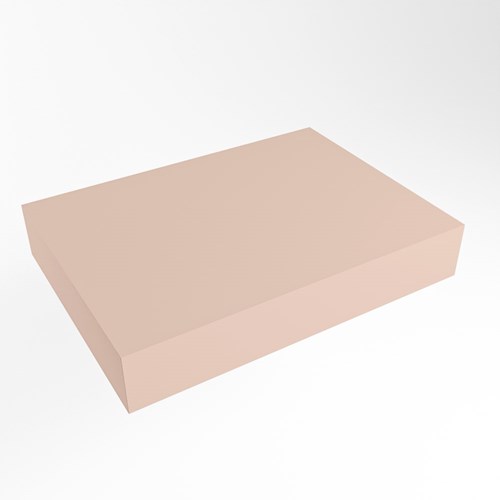 TOP 51 Rosee vrijhangende solid surface module / planchet 71cm. Rand 12cm hoog. Blad geschikt voor waskom.