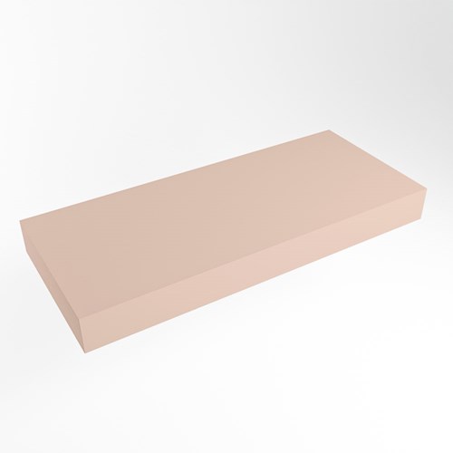 TOP 51 Rosee vrijhangende solid surface module / planchet 121cm. Rand 12cm hoog. Blad geschikt voor waskom.