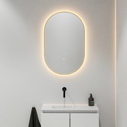 MONDIAZ GLOW Spiegel oval 45x90cm Oro. Bewegungssensor LED-Beleuchtung rundum.