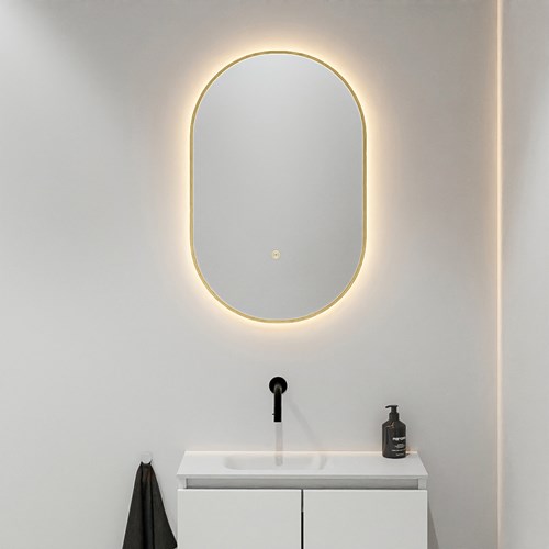 MONDIAZ GLOW spiegel ovaal 45x90cm Oro. Bewegingssensor LED verlichting rondom.